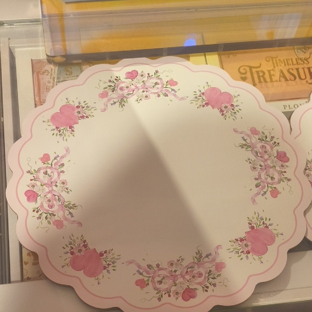 Floral Heart Corkboard Placemats Set Of 2